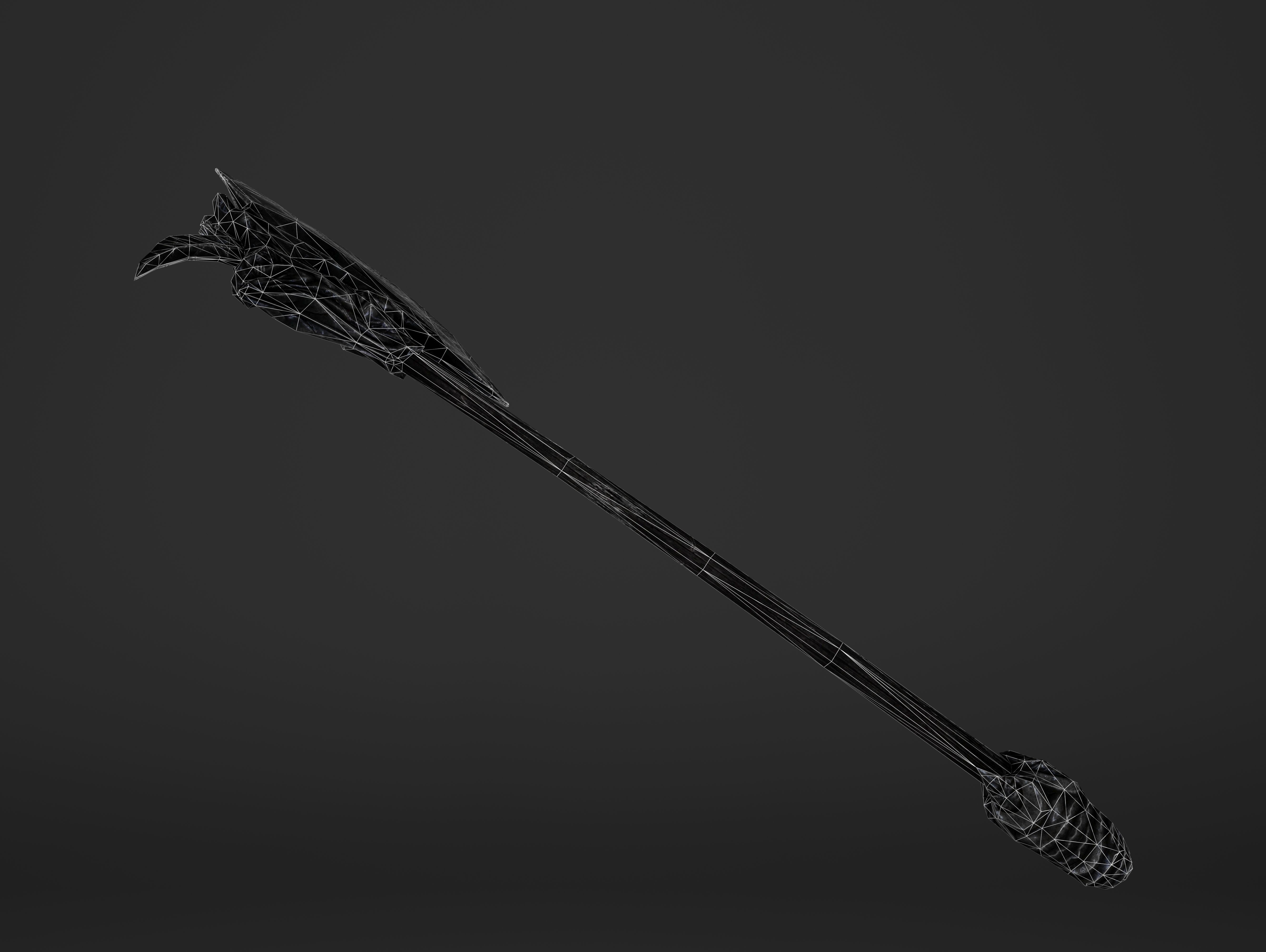 Two Handed Battleaxe Low-poly 3D model_15