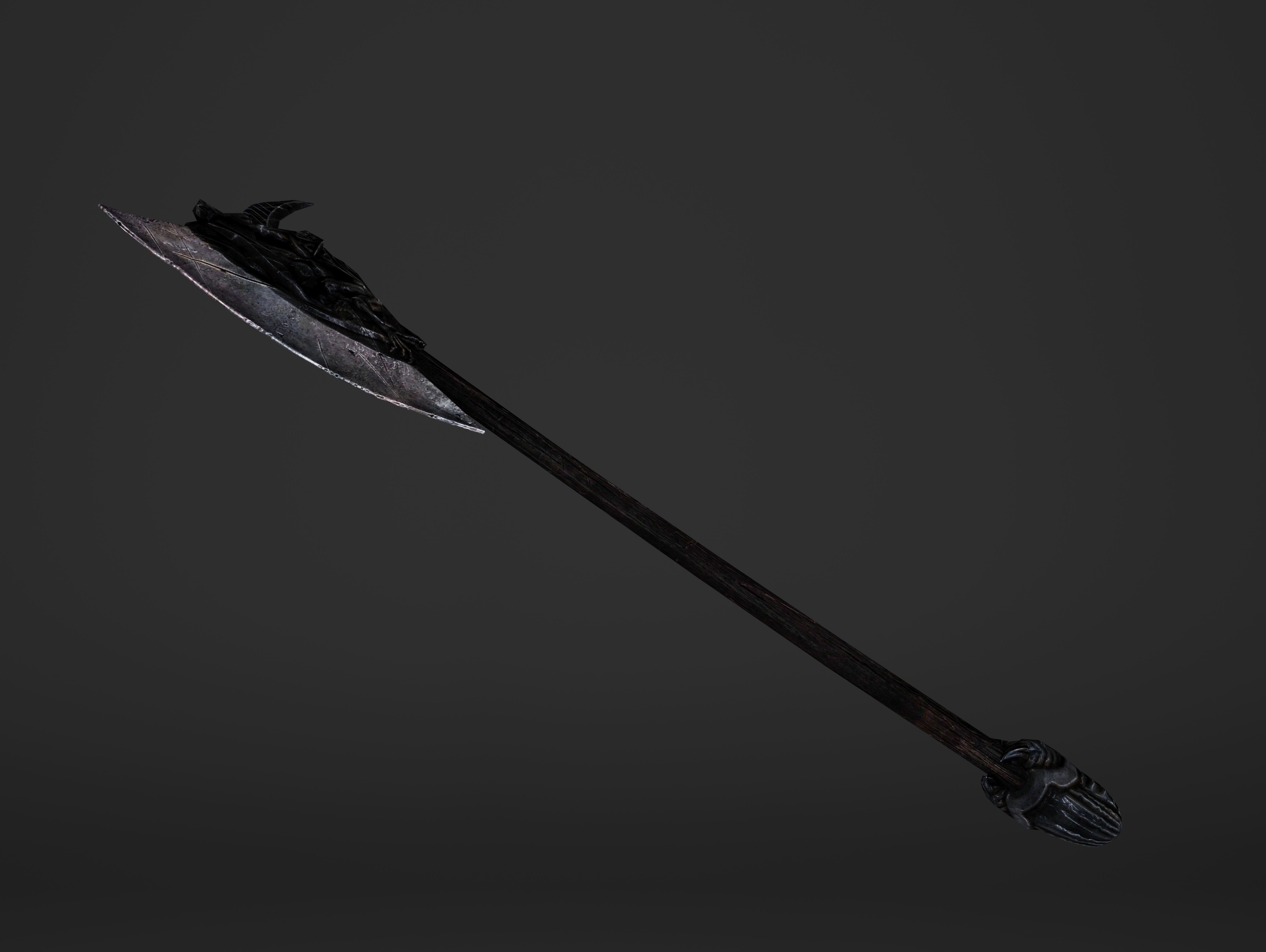 Two Handed Battleaxe Low-poly 3D model_4