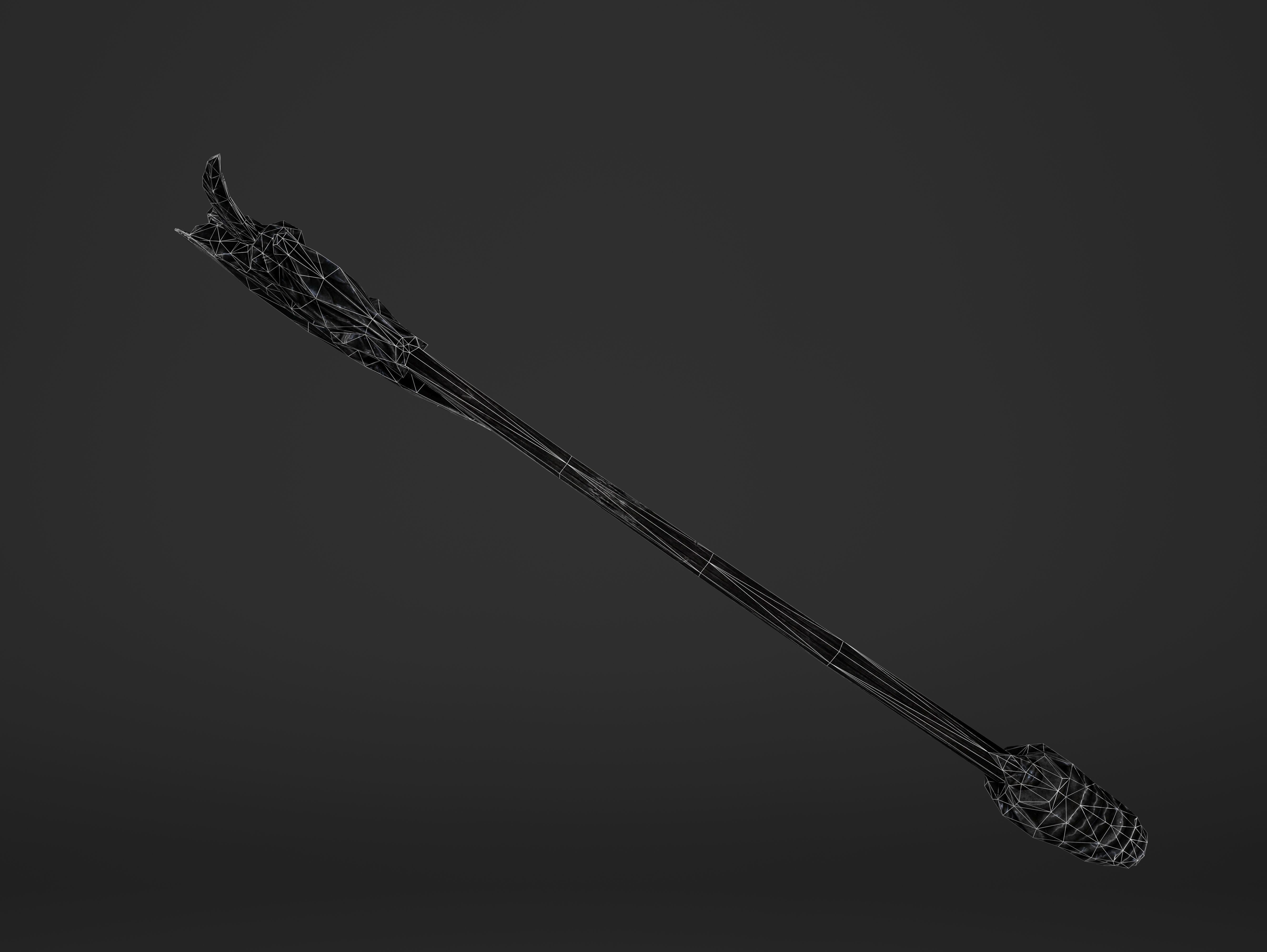 Two Handed Battleaxe Low-poly 3D model_17