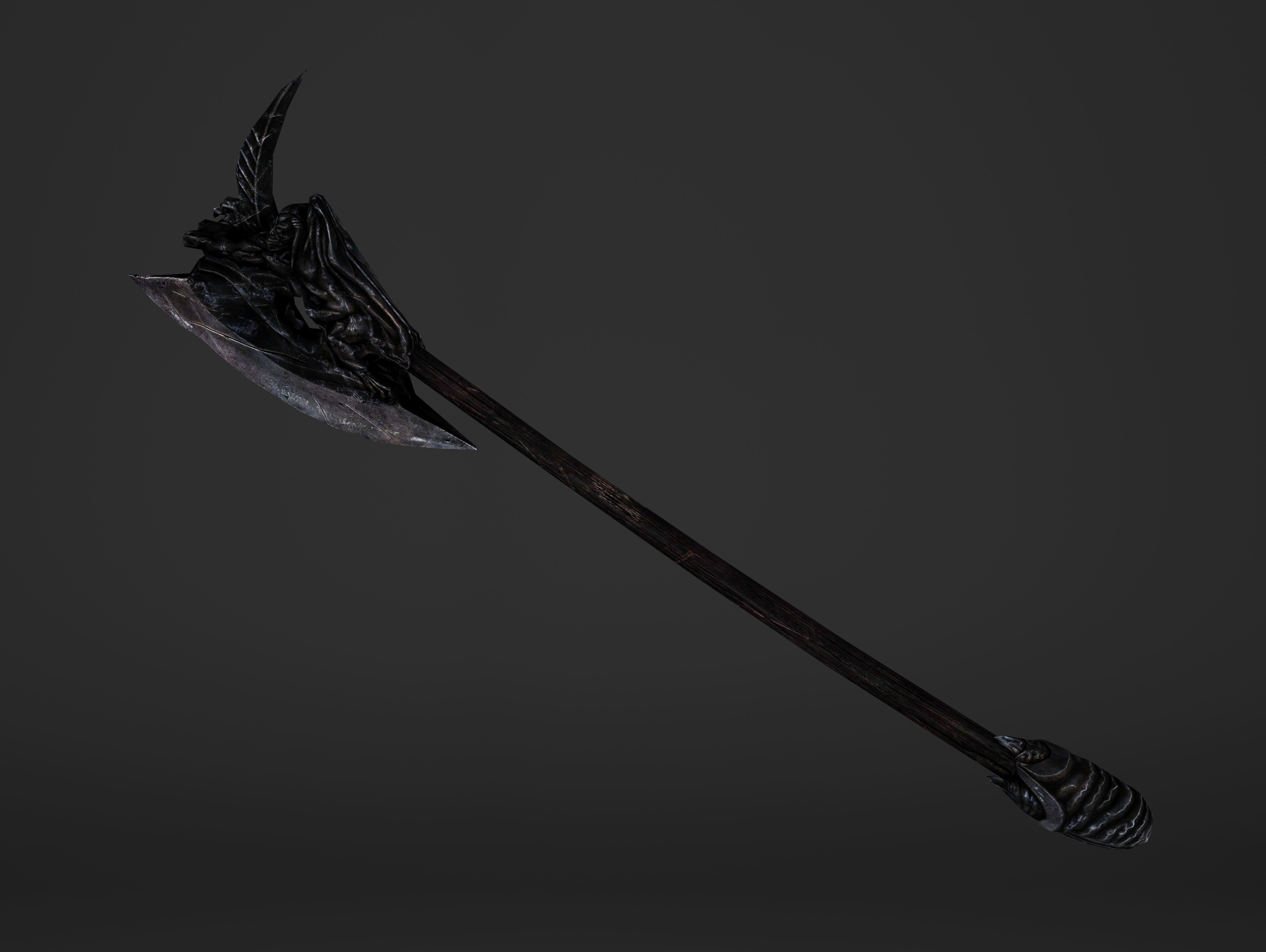 Two Handed Battleaxe Low-poly 3D model_18