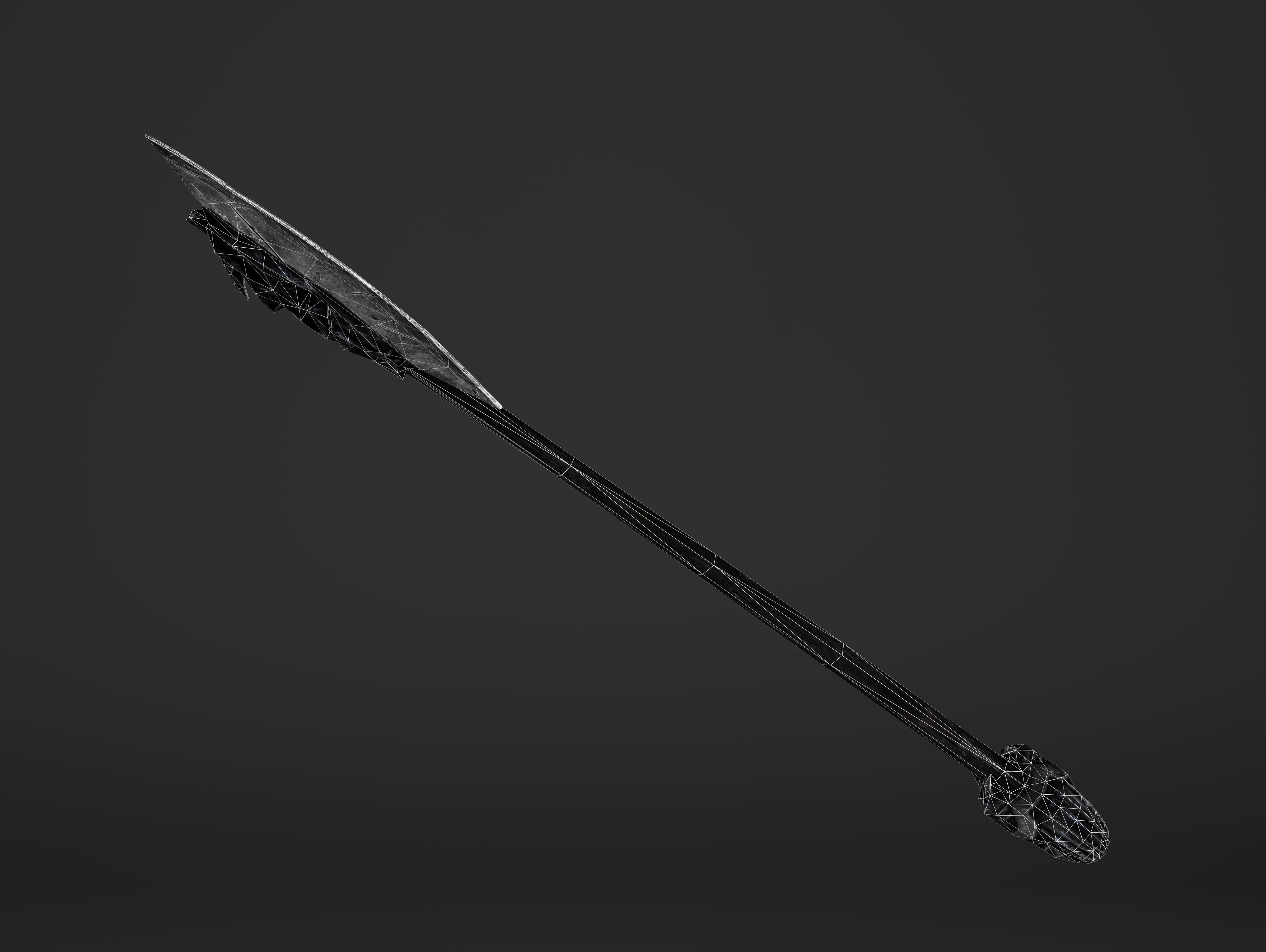Two Handed Battleaxe Low-poly 3D model_7