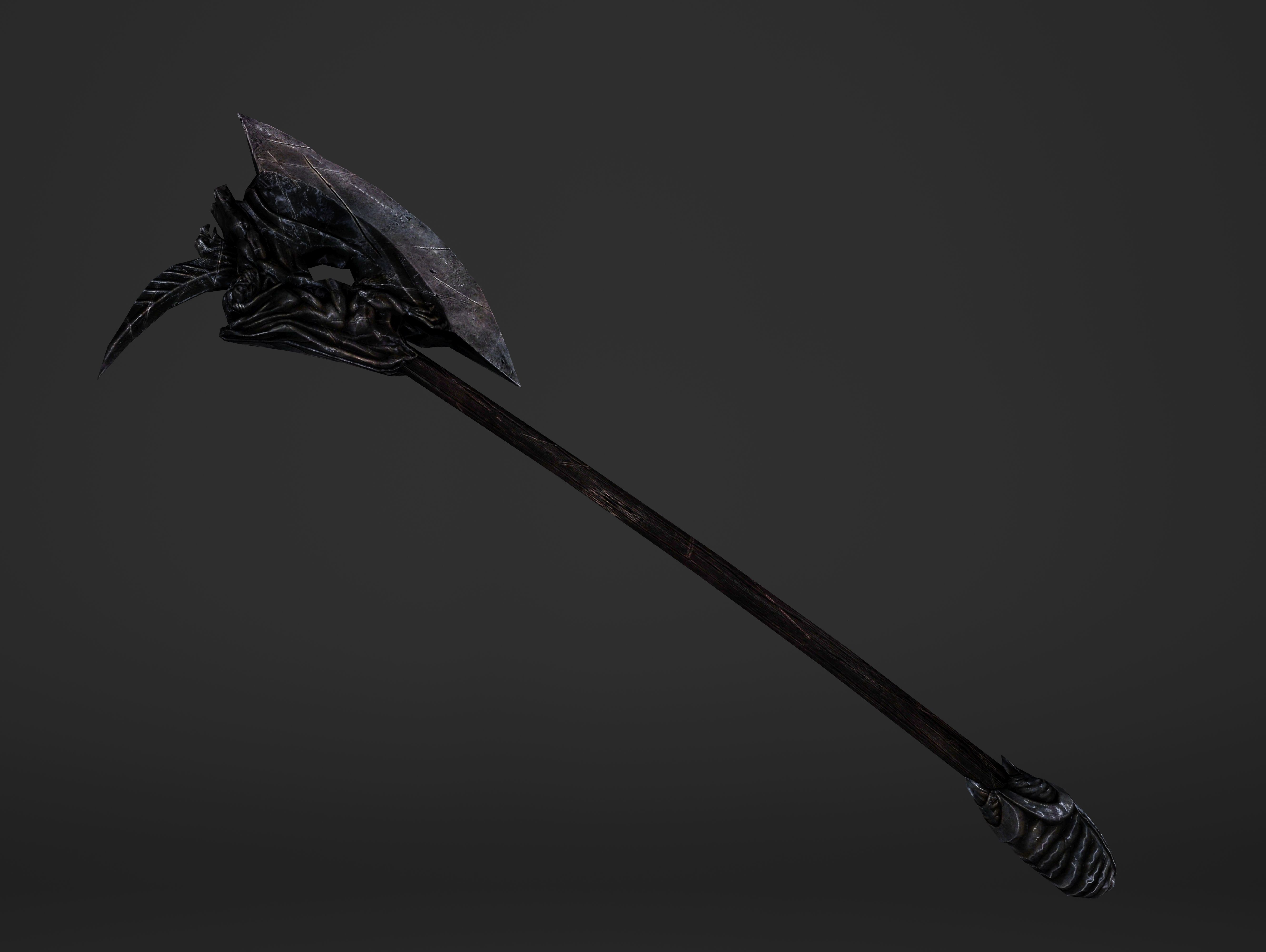 Two Handed Battleaxe Low-poly 3D model_12