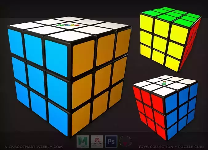 Puzzle Cube Rubik 3D model
