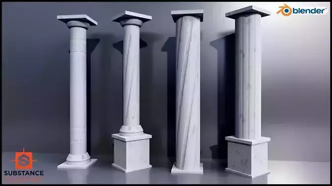 PBR Columns set of metal