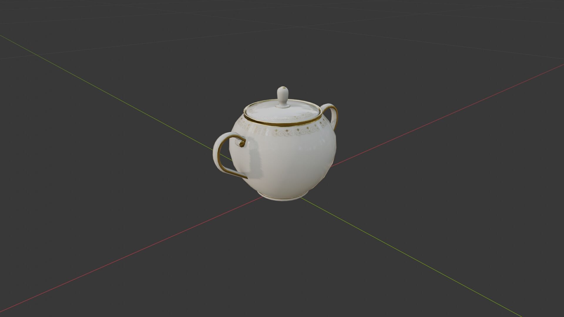 China Tea Set Low-poly 3D model_14