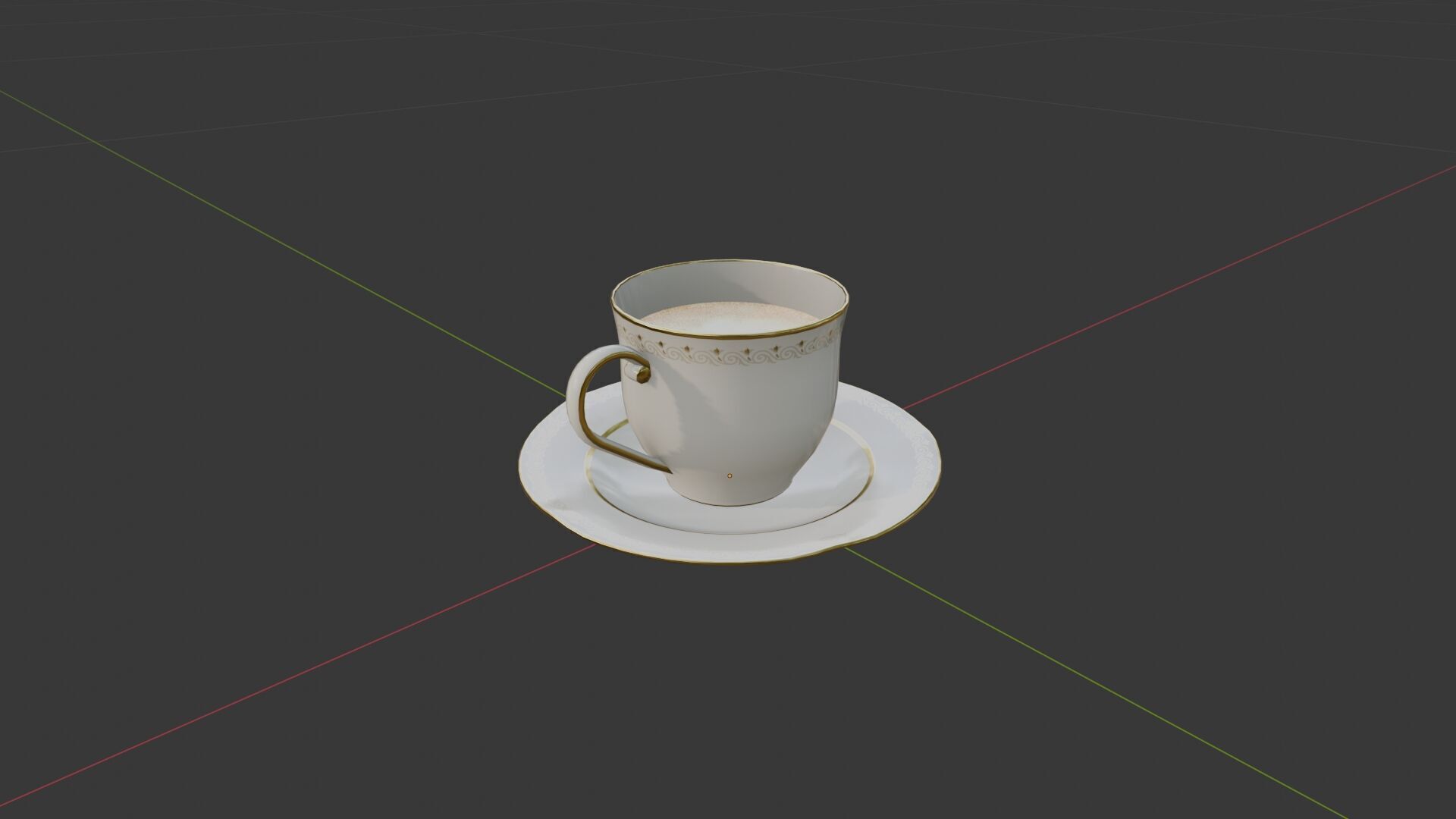 China Tea Set Low-poly 3D model_11