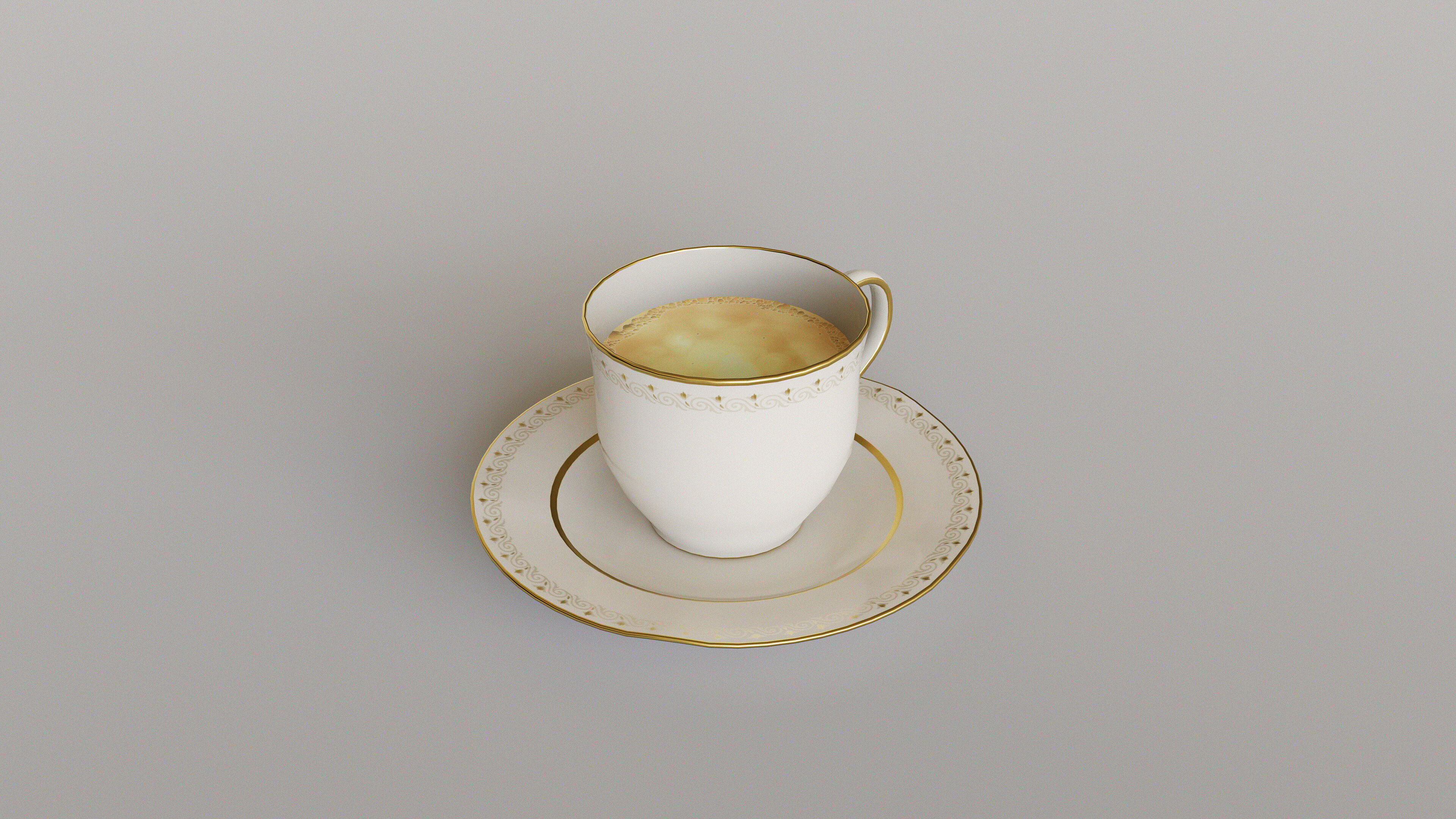 China Tea Set Low-poly 3D model_1