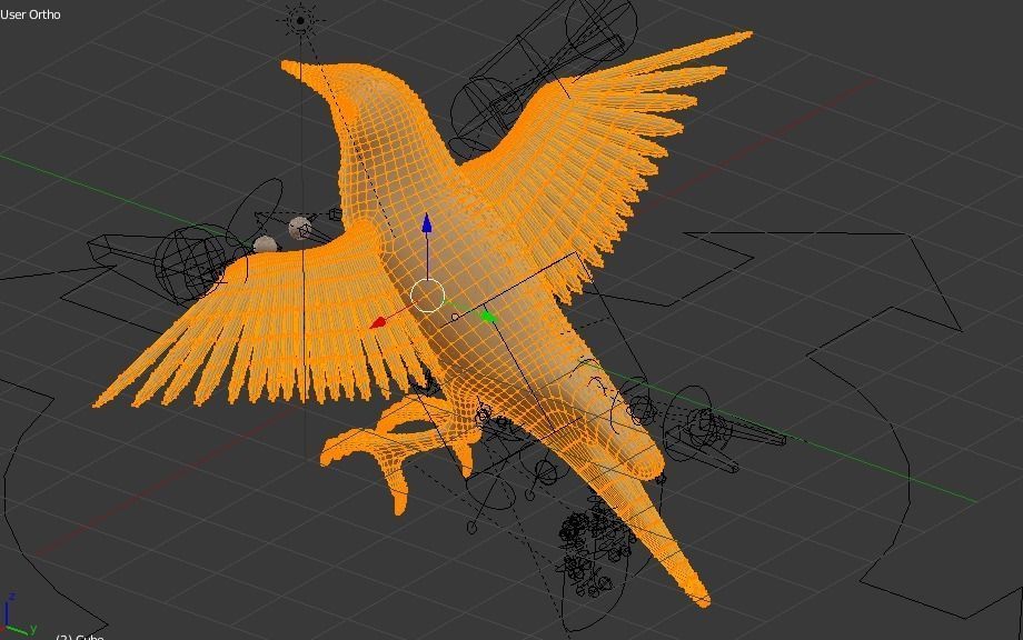 blue bird animated 3D model_3