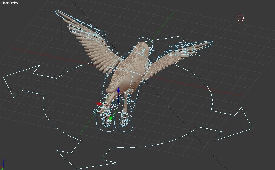 blue bird animated 3D model_7