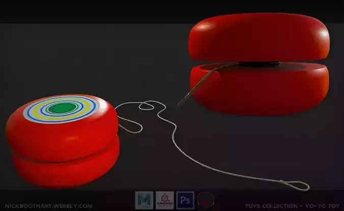 Yo-Yo Toy Low-poly 3D model
