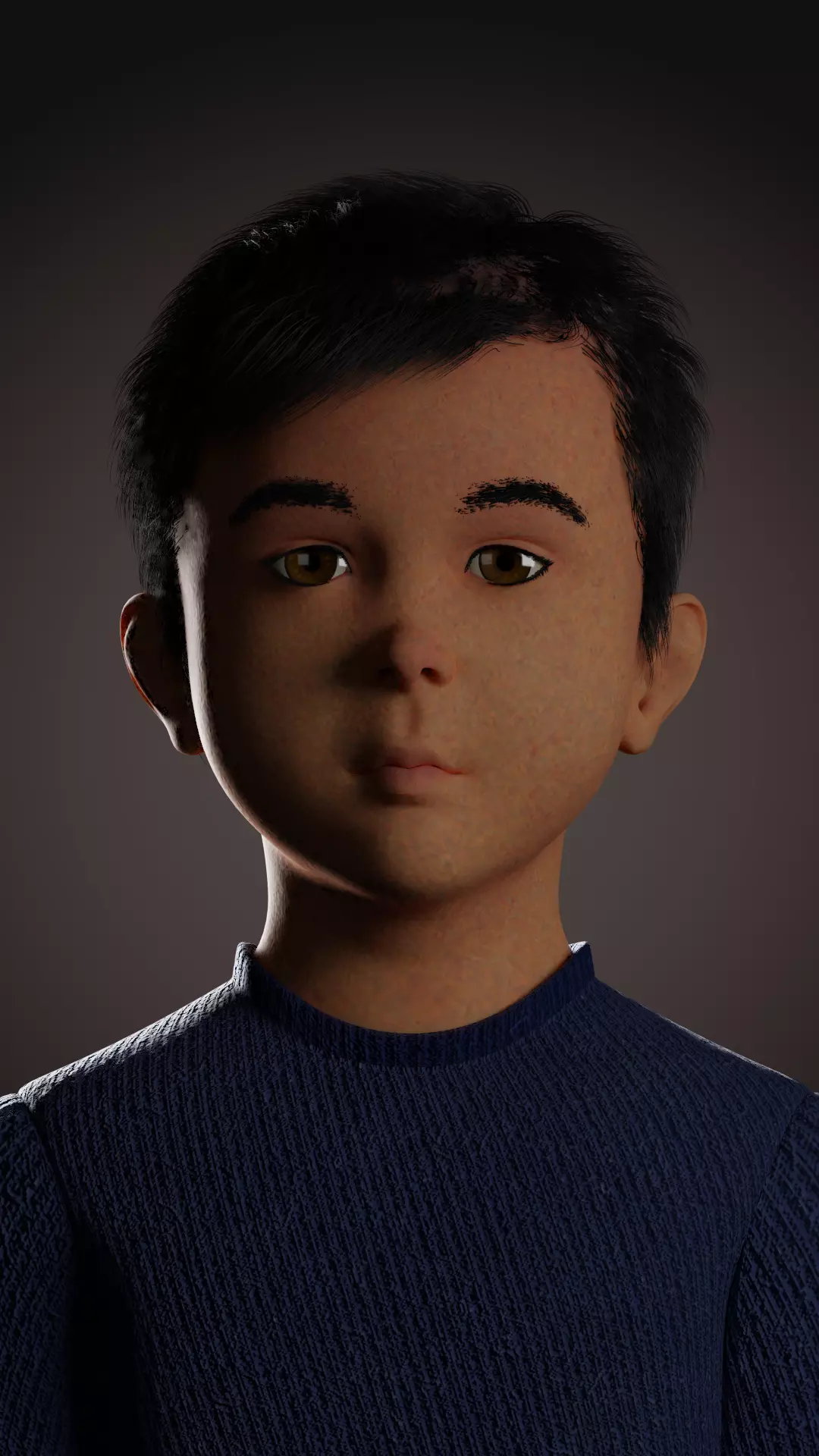 Human Kids Male Head 3D model