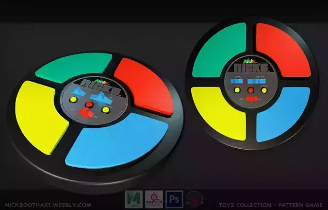 Pattern Game Simon Low-poly 3D model