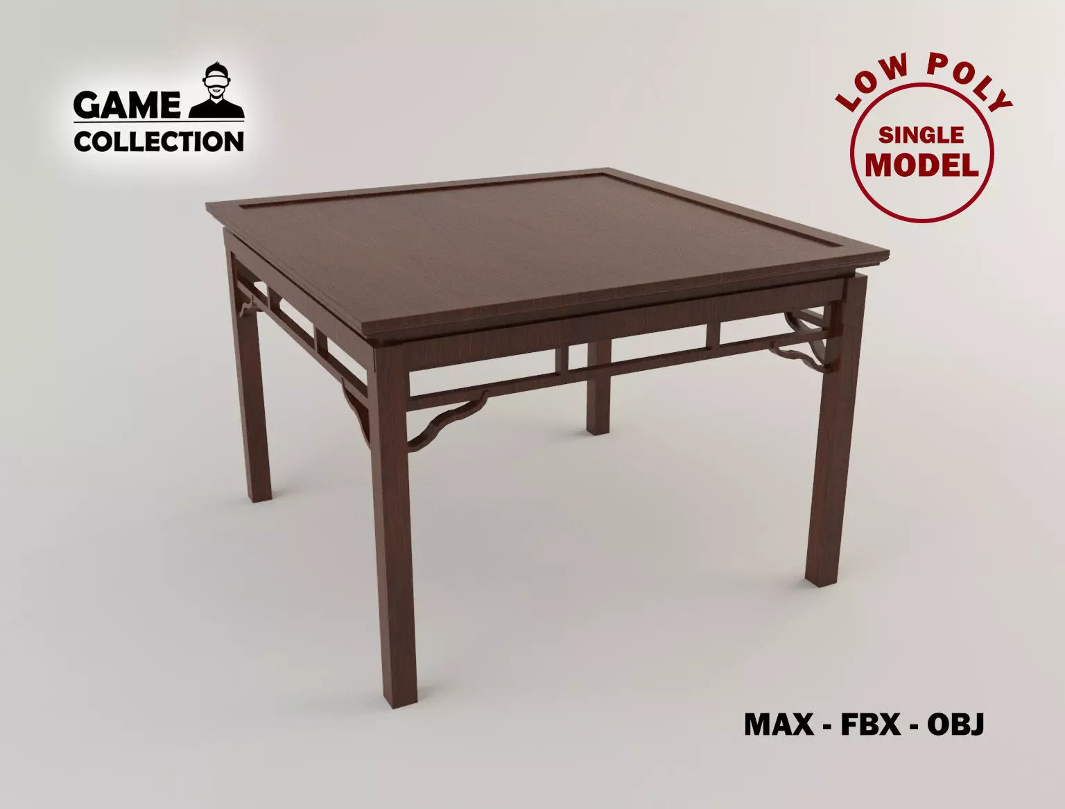 Chinese Table Lowpoly Low-poly 3D model_0