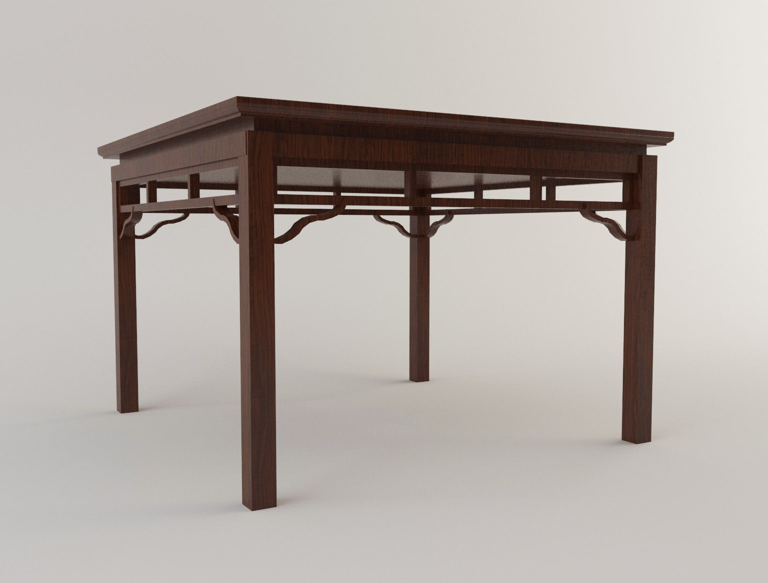 Chinese Table Lowpoly Low-poly 3D model_1