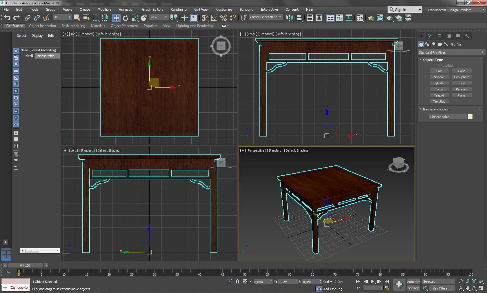Chinese Table Lowpoly Low-poly 3D model_5