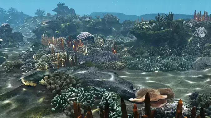 Underwater Coral Reef Habitat Ocean V3 Low-poly 3D model