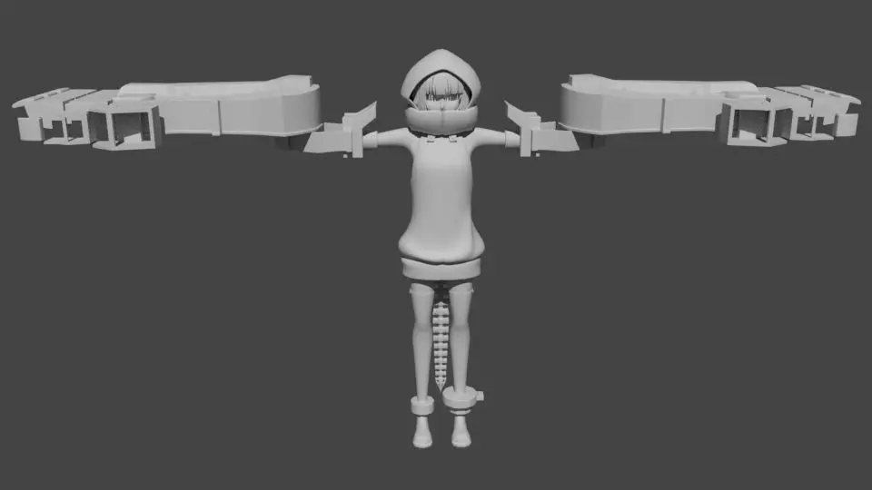 Strength character with arms and legs 3D model