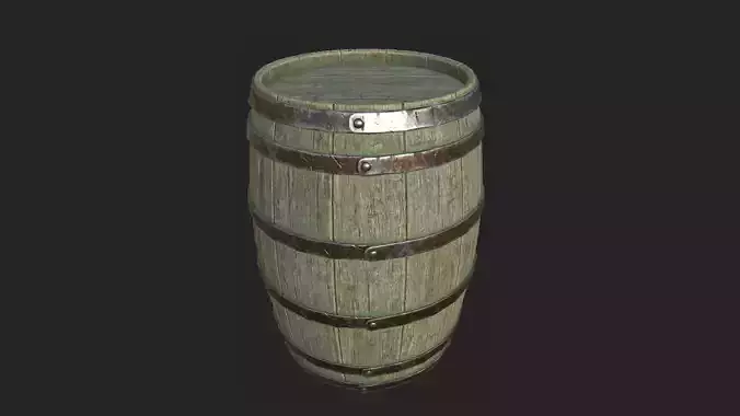 Wooden Barrel - Gameready Asset Low-poly 3D model
