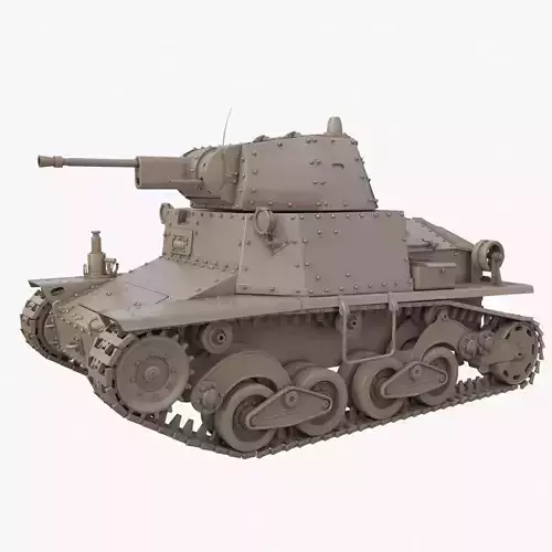 Tank L6 40 Ansaldo Fiat Italian Clay Vray 3D model