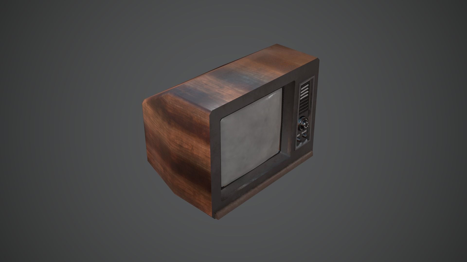 TV Retro PBR LowPoly Low-poly 3D model_4
