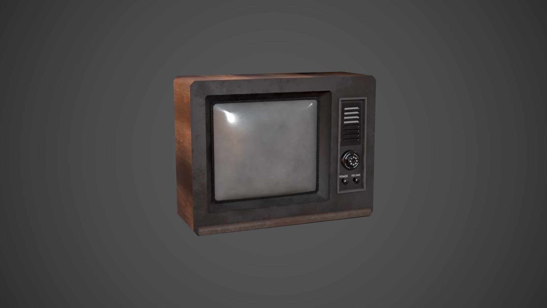 TV Retro PBR LowPoly Low-poly 3D model_1