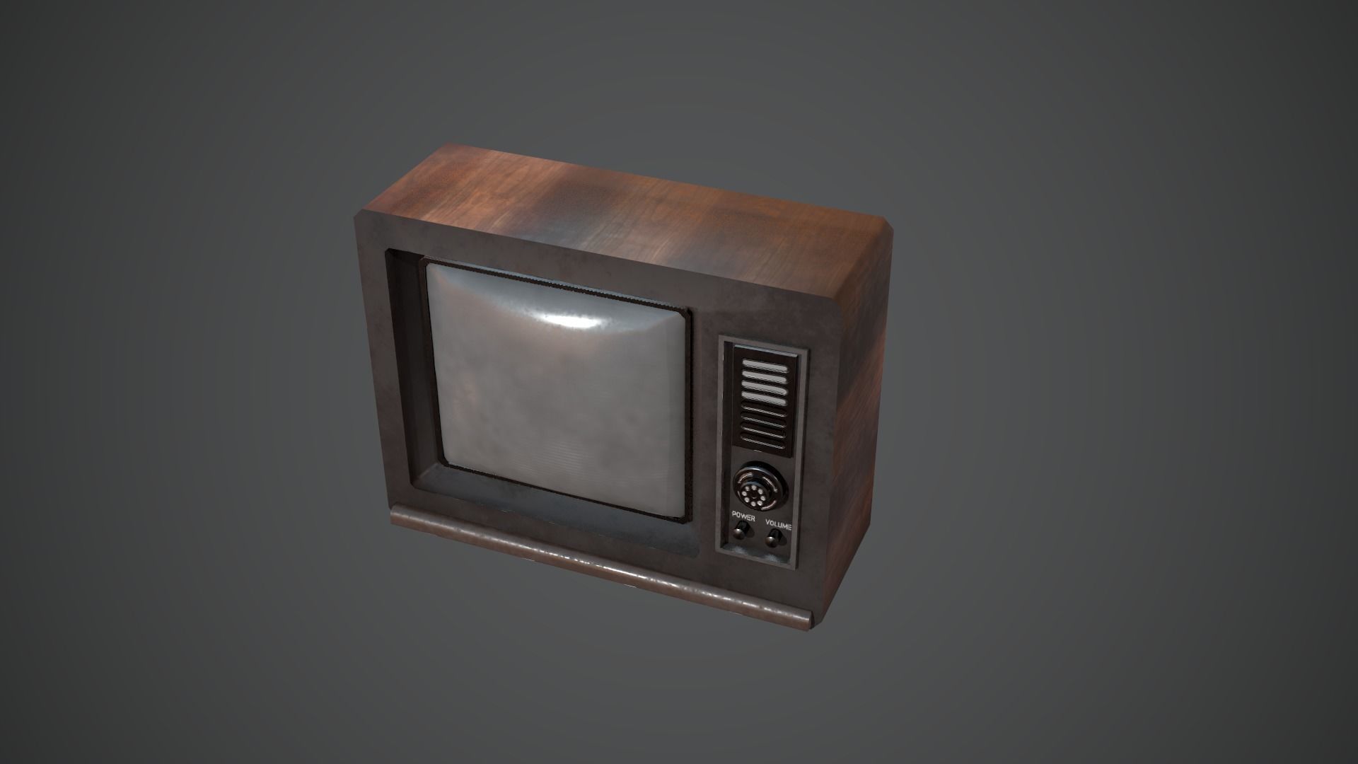 TV Retro PBR LowPoly Low-poly 3D model_2