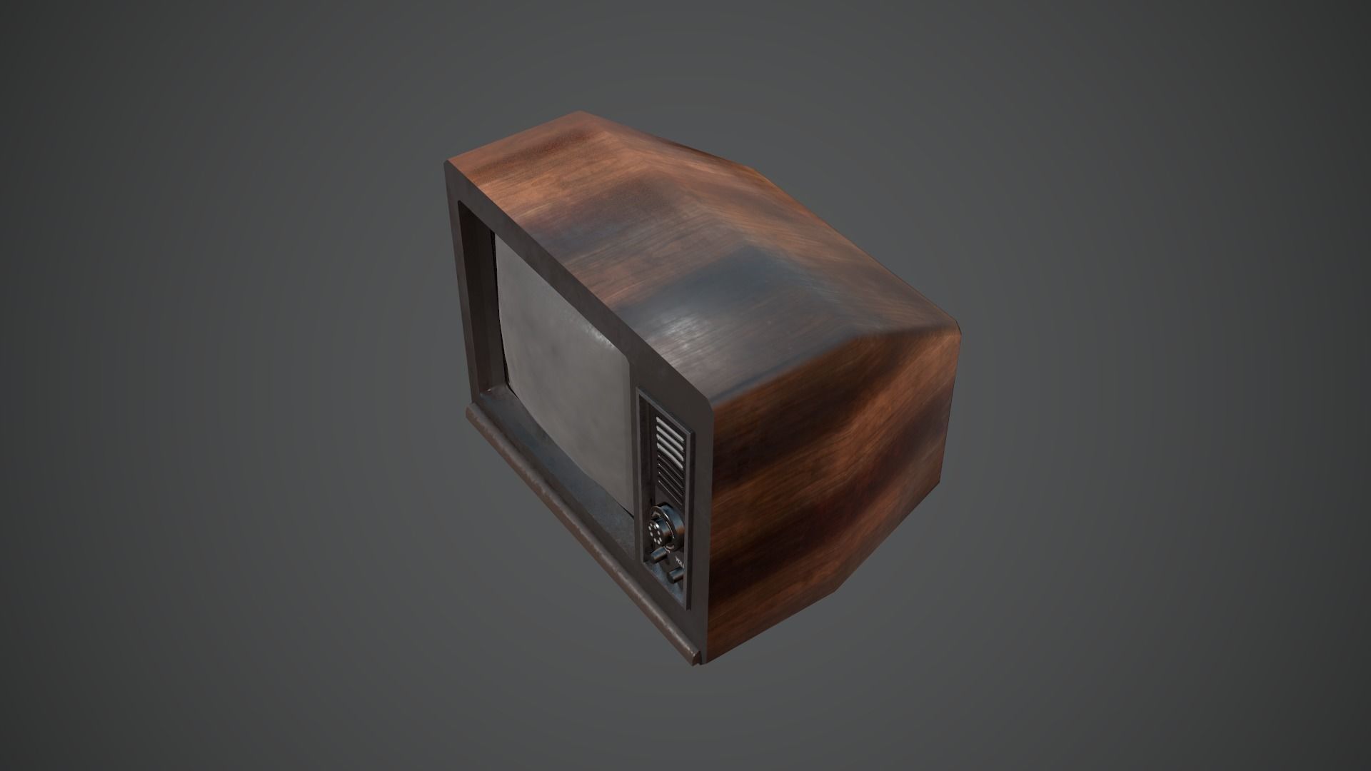 TV Retro PBR LowPoly Low-poly 3D model_5