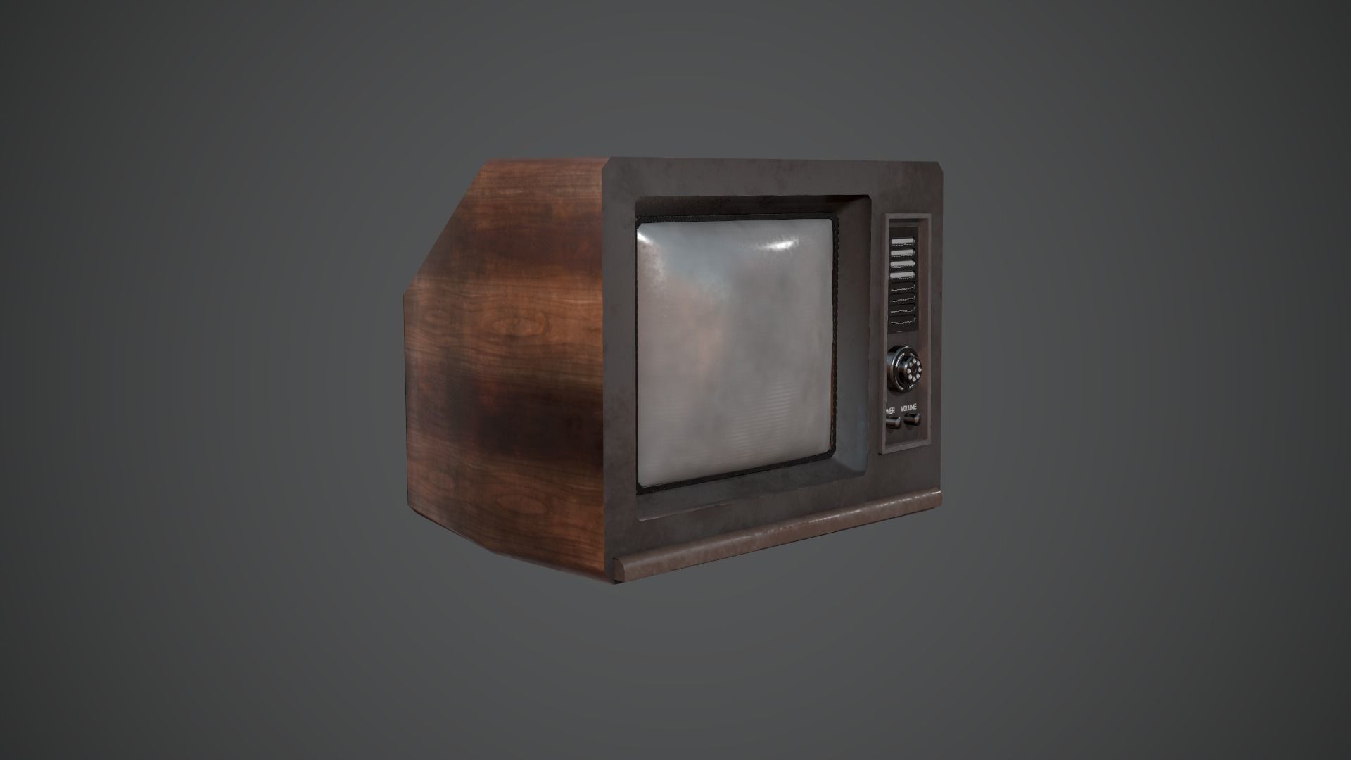 TV Retro PBR LowPoly Low-poly 3D model_7