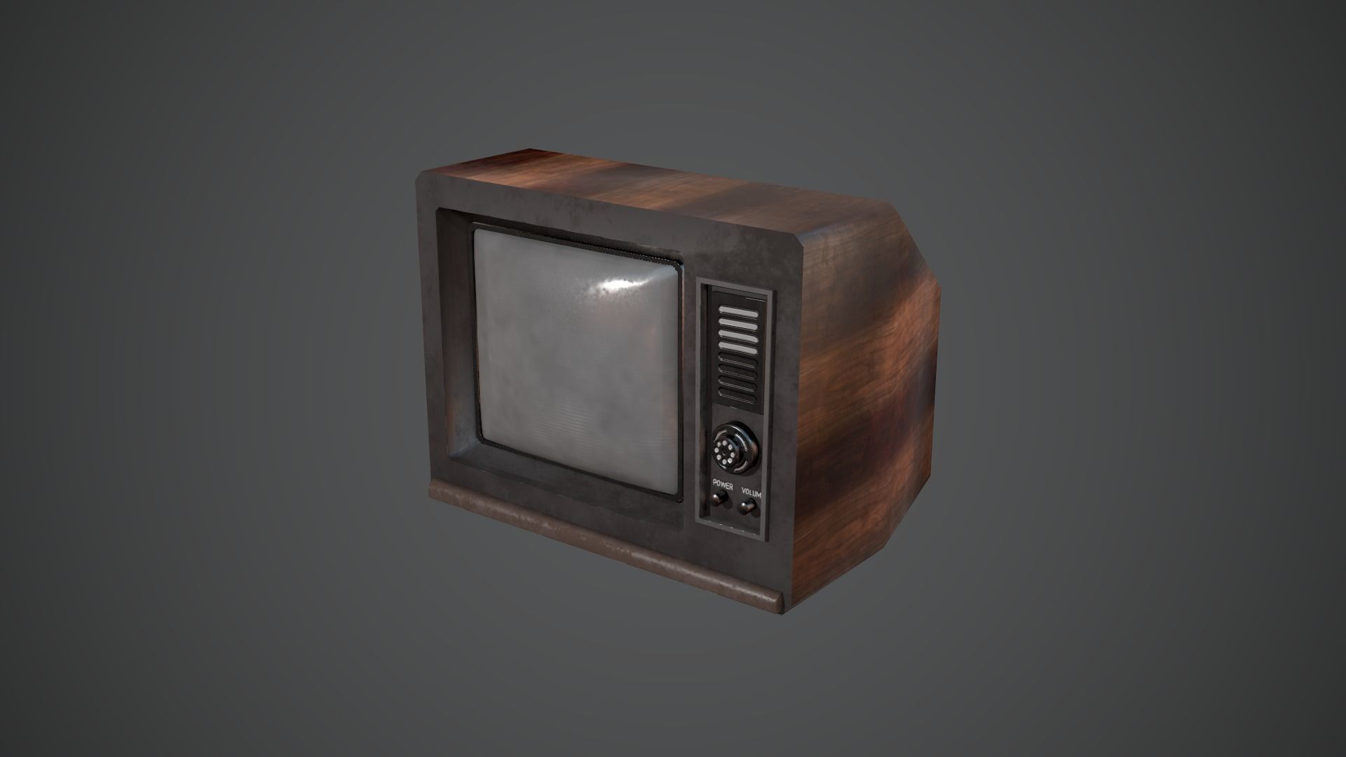 TV Retro PBR LowPoly Low-poly 3D model_3