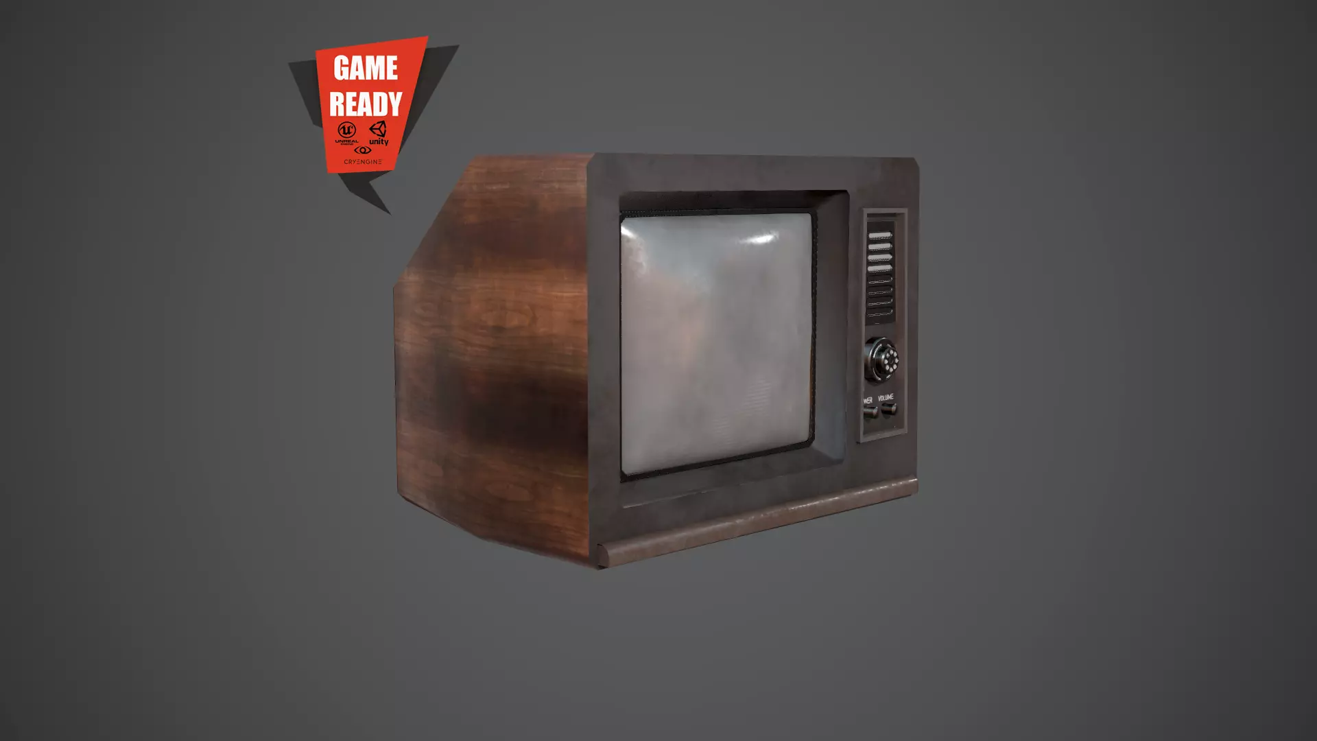 TV Retro PBR LowPoly Low-poly 3D model_0