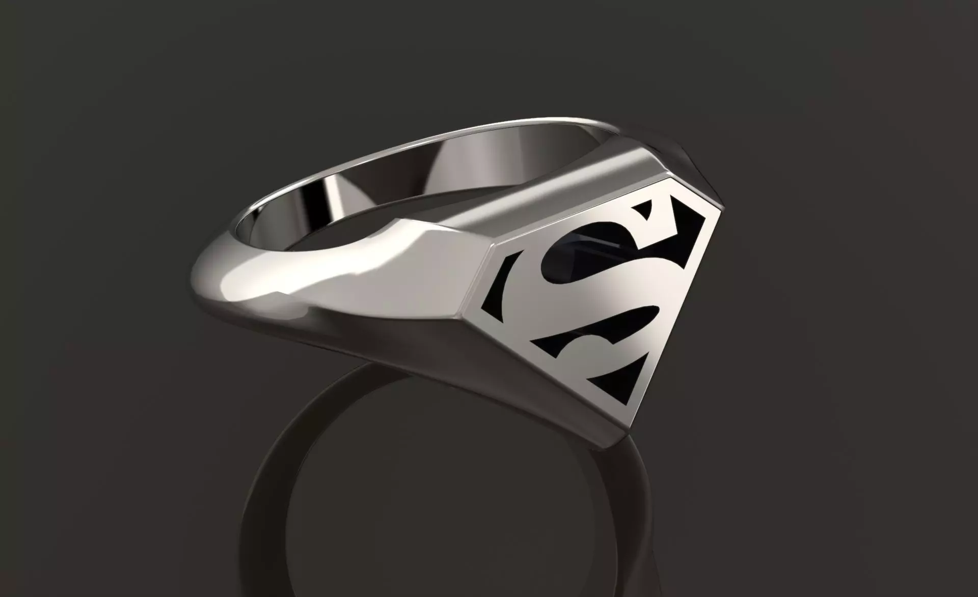 Superman Logo ring  3D model_0