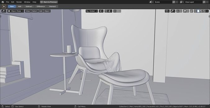 Lounge Room  3D model 6