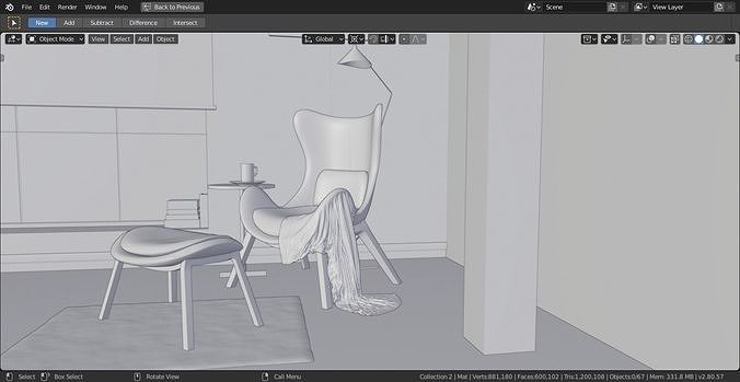 Lounge Room  3D model 5