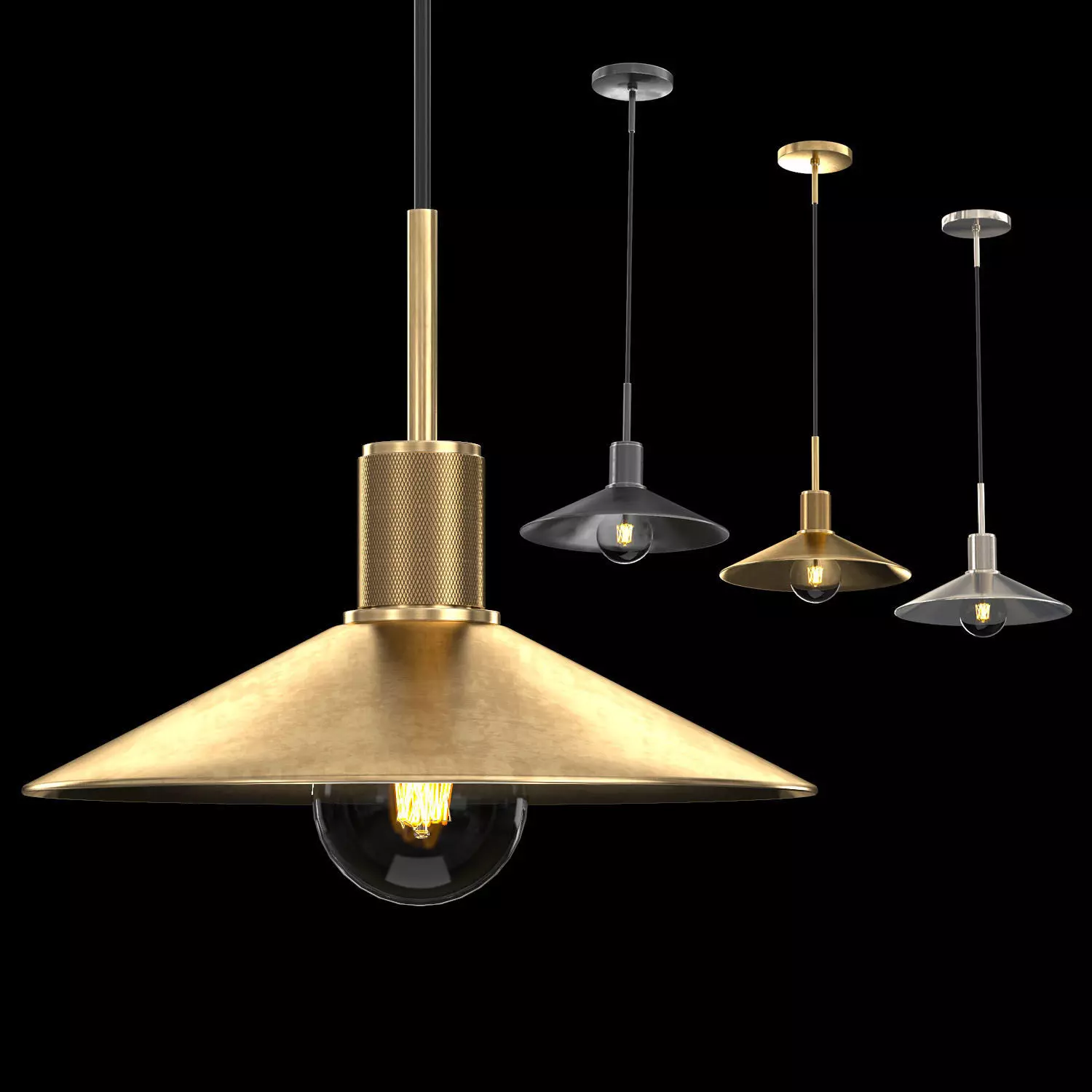 UTILITAIRE SLOPE METAL SHADE PENDANT 3D model_0