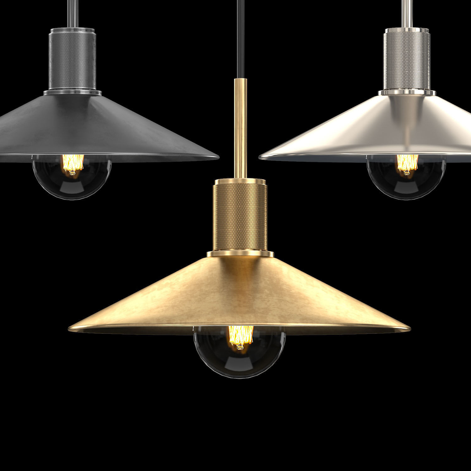 UTILITAIRE SLOPE METAL SHADE PENDANT 3D model_6