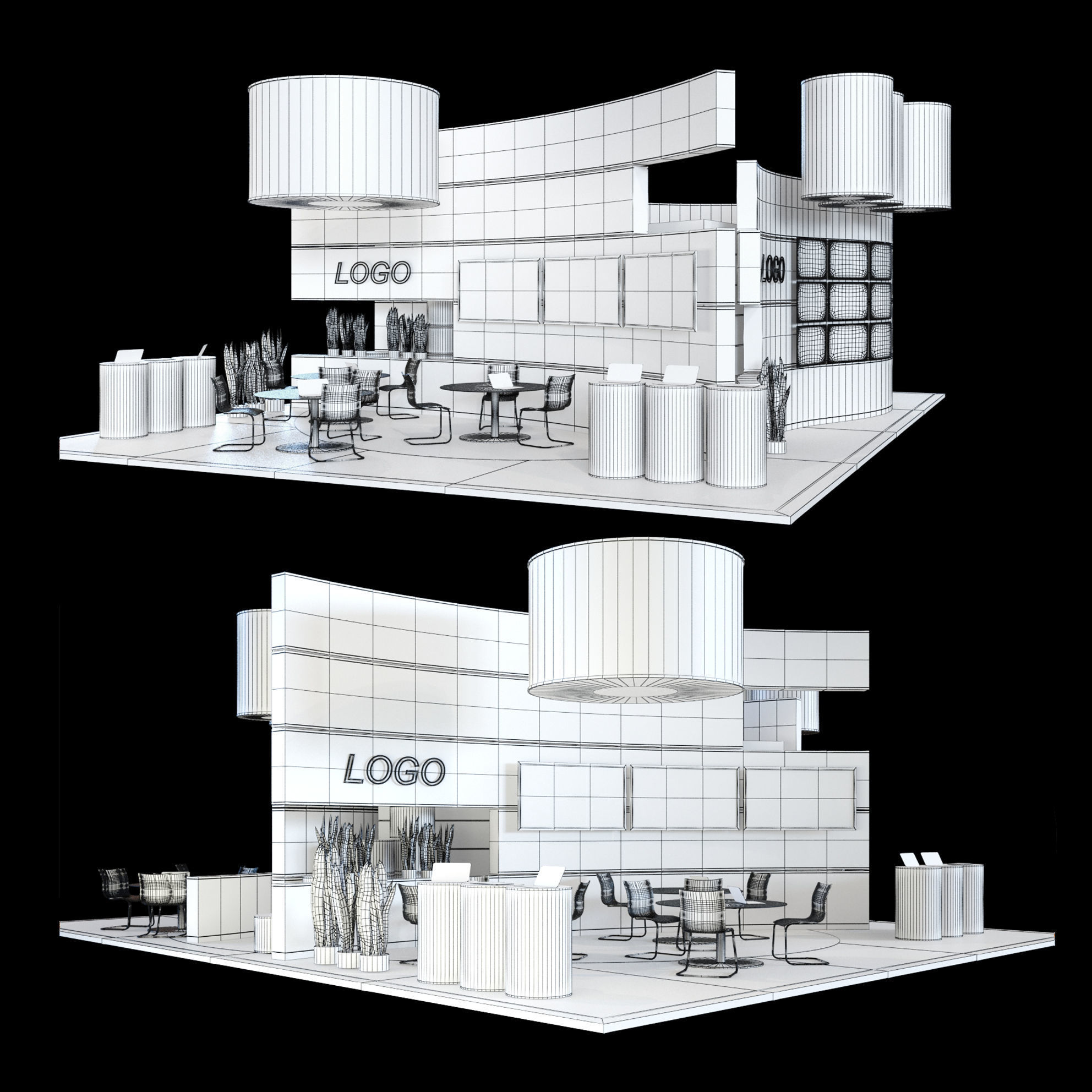 Exhibition stand 3D model_1