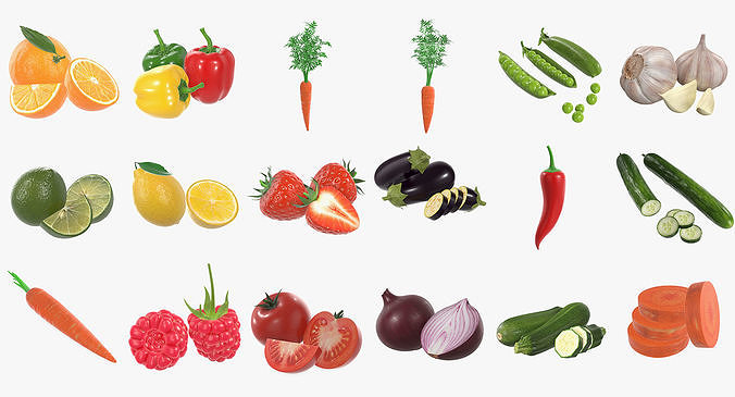 Food collection large 3D Model Pack 2