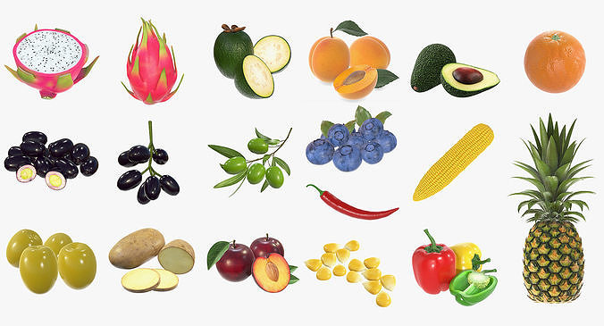 Food collection large 3D Model Pack 3
