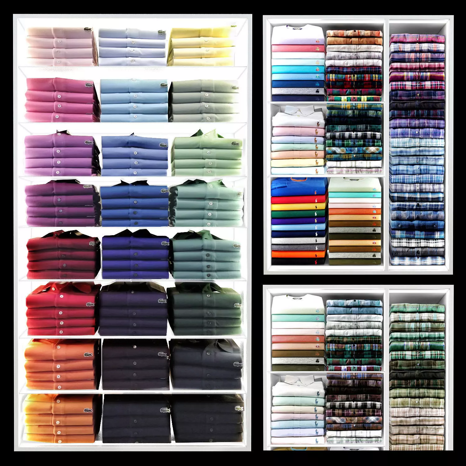 Shelves with shirts 3D model_0