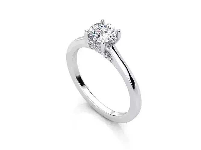 JK R04 engagement ring solitaire 3D print model