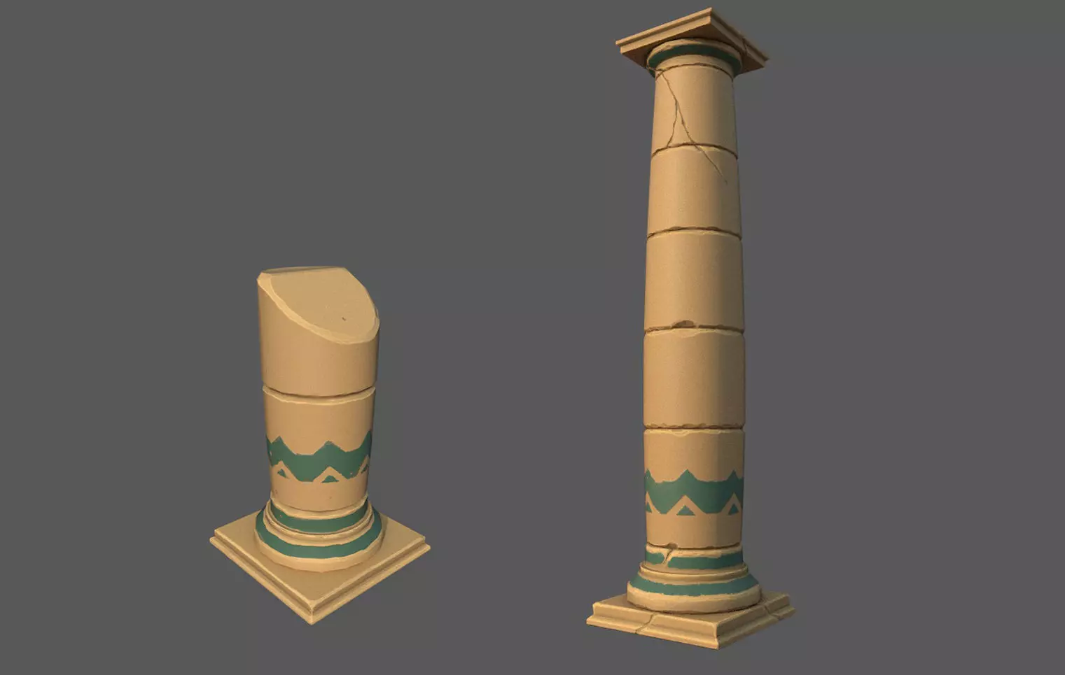 Stylized Sand Pillar Low-poly 3D model_0
