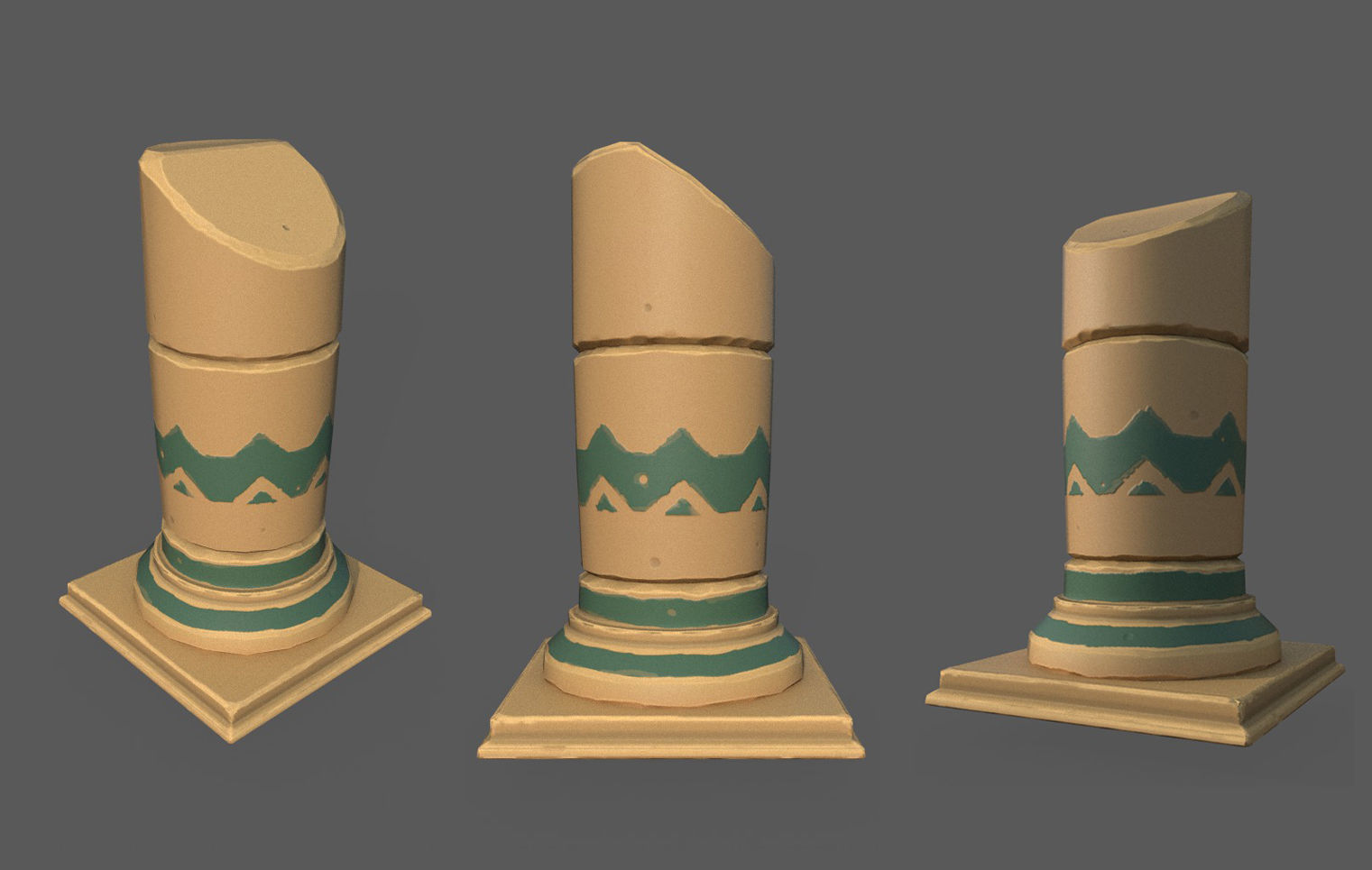 Stylized Sand Pillar Low-poly 3D model_2