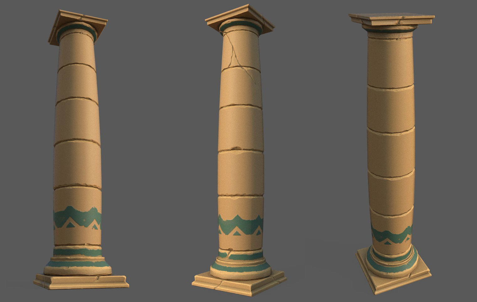 Stylized Sand Pillar Low-poly 3D model_1