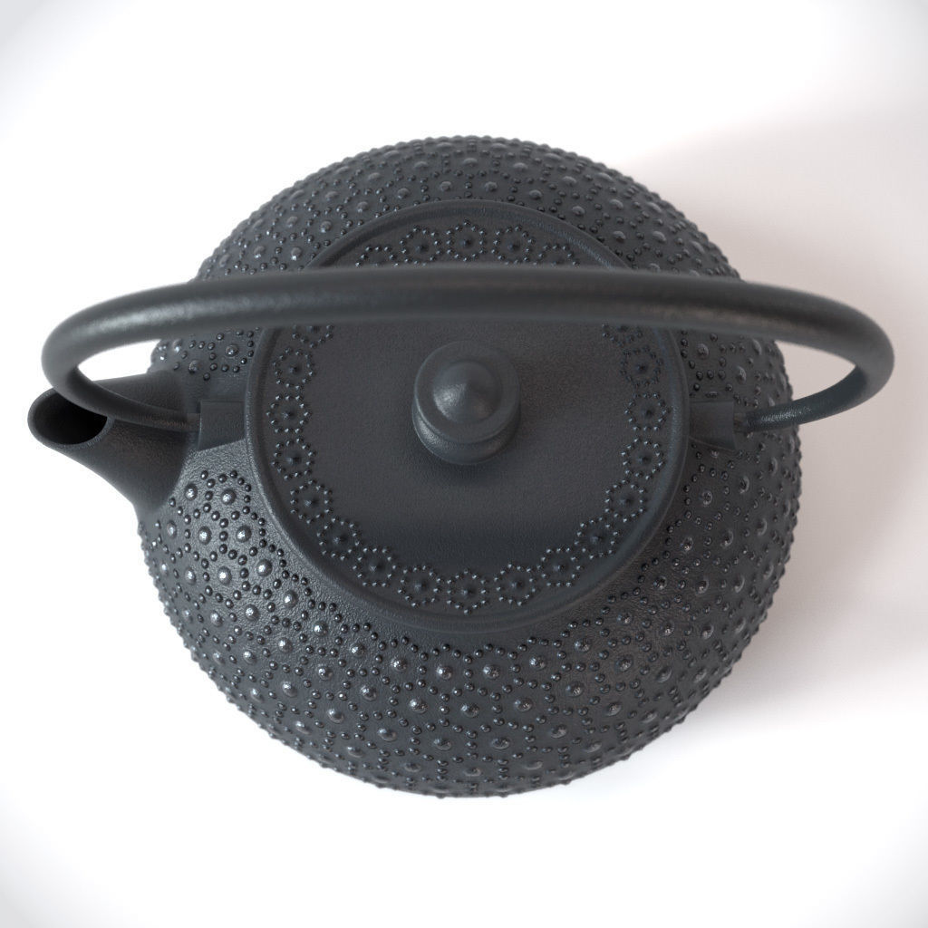 Traditional cast iron Japanese teapot 3D model CGTrader