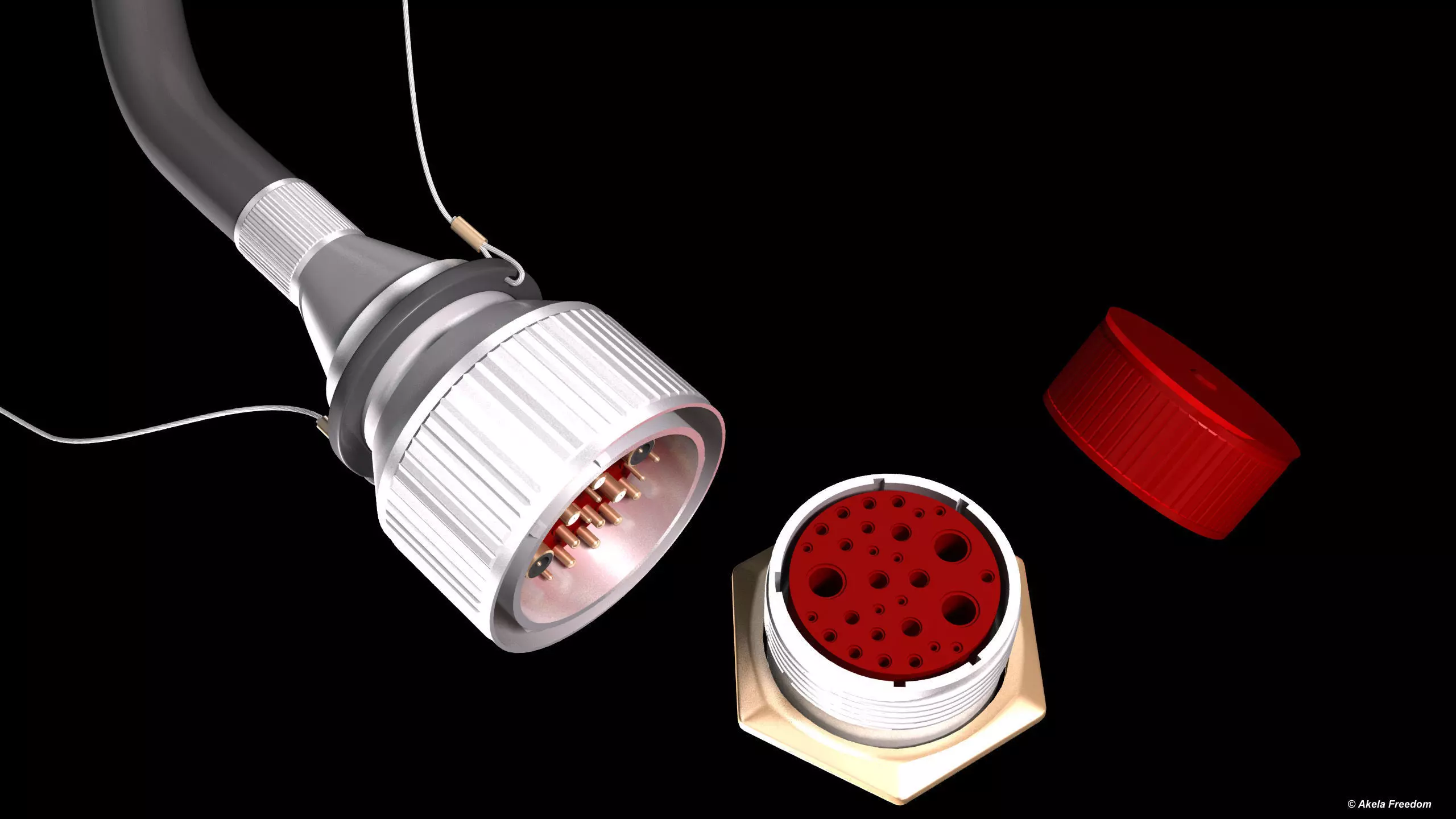 MIL-STD-1760 Connector 3D model
