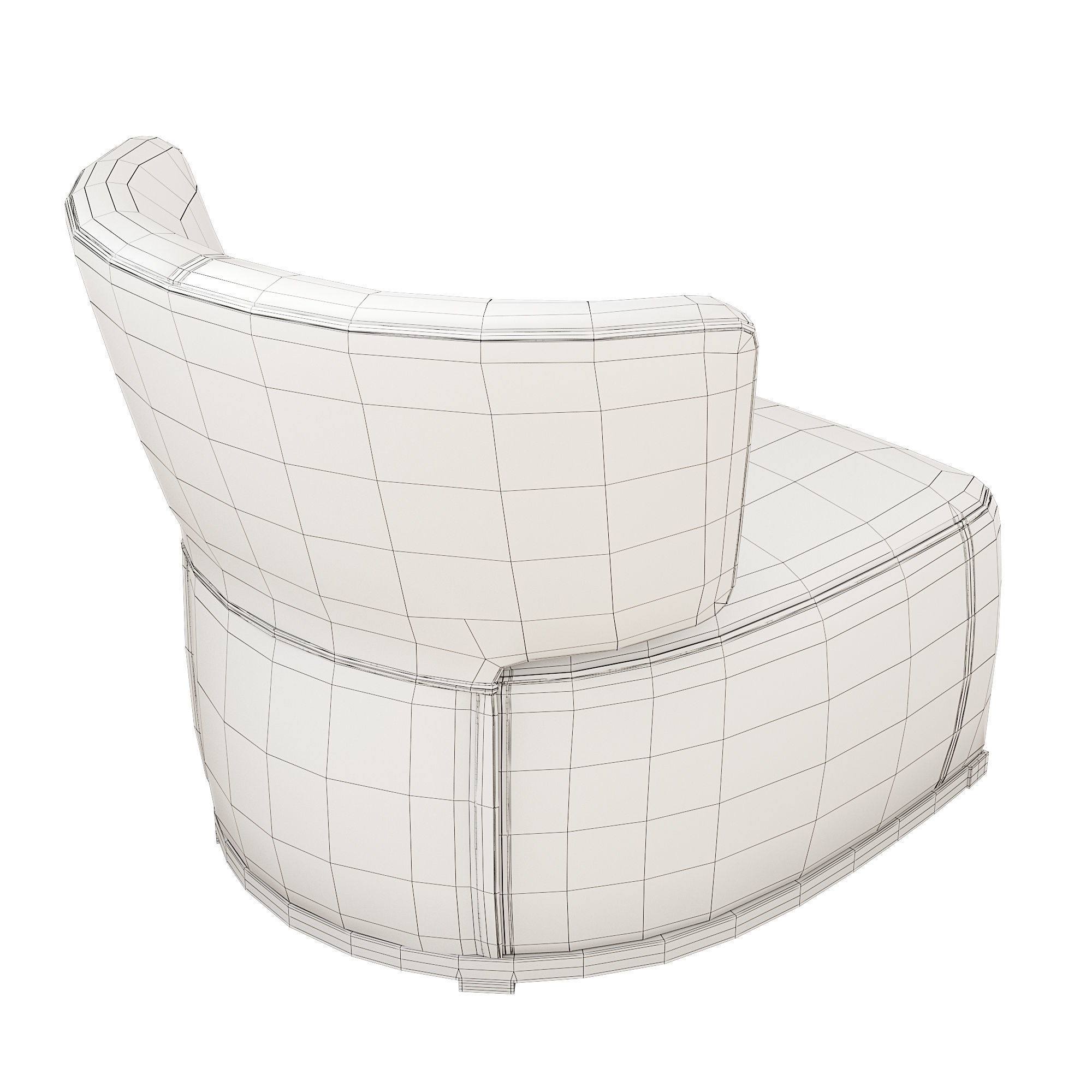 Amoenus Armchair Low-poly 3D model_9