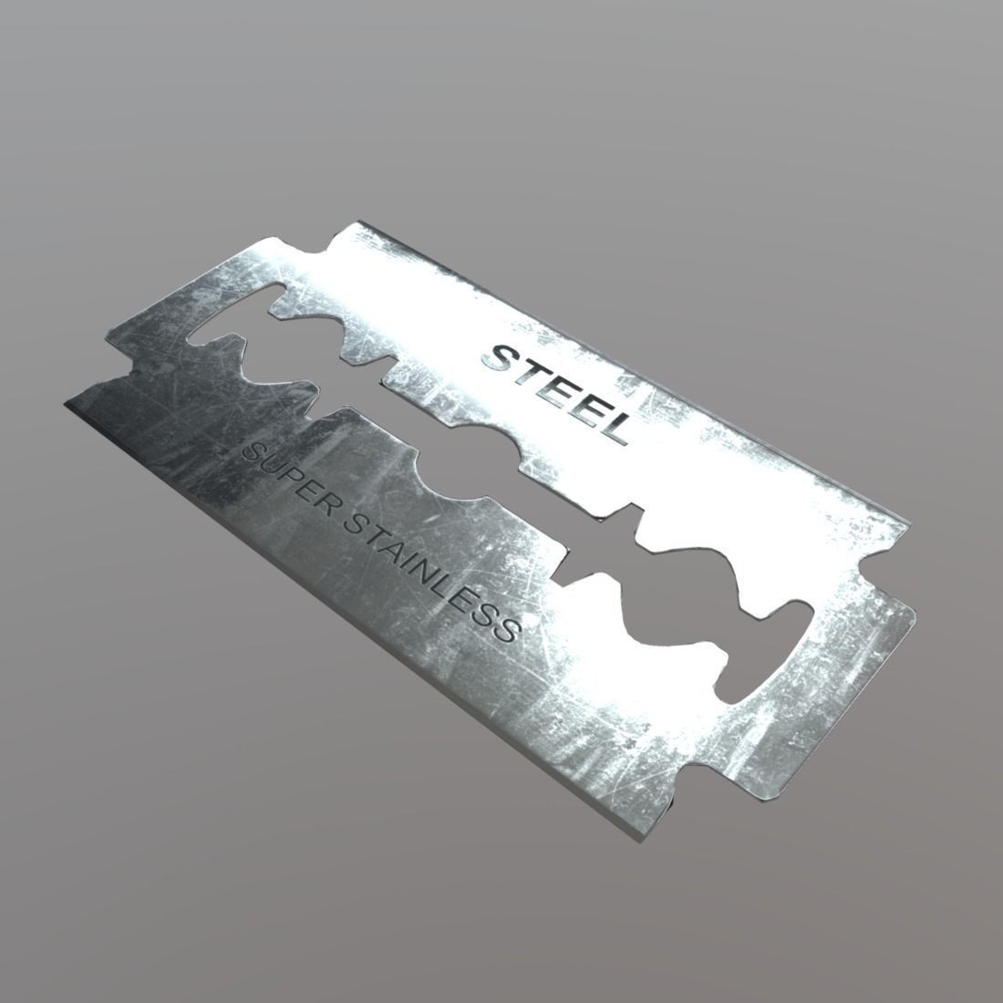 Razor Blade Low-poly 3D model_2