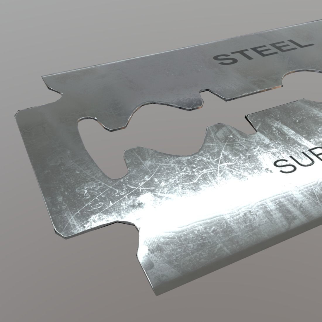 Razor Blade Low-poly 3D model_9