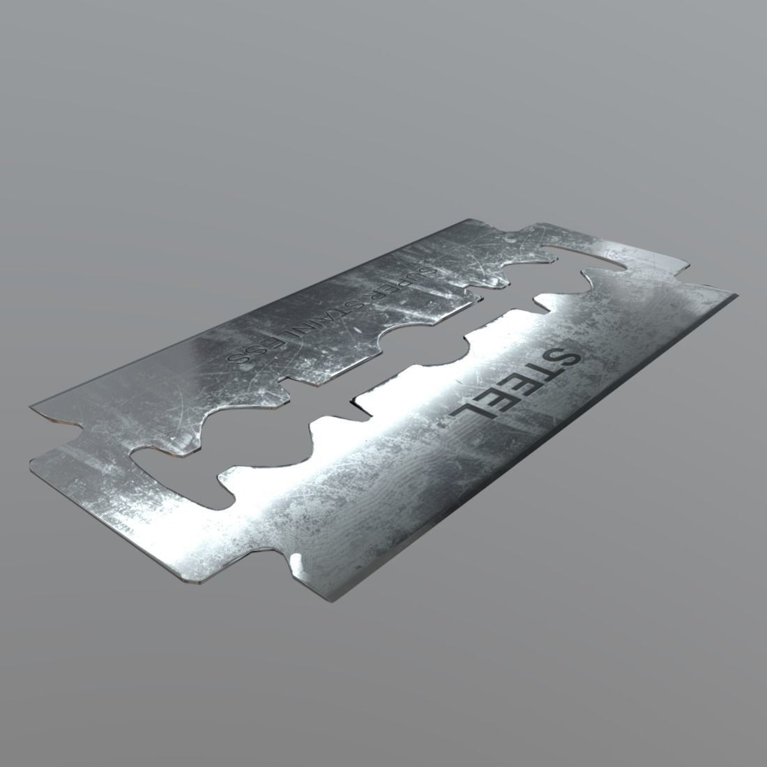 Razor Blade Low-poly 3D model_4