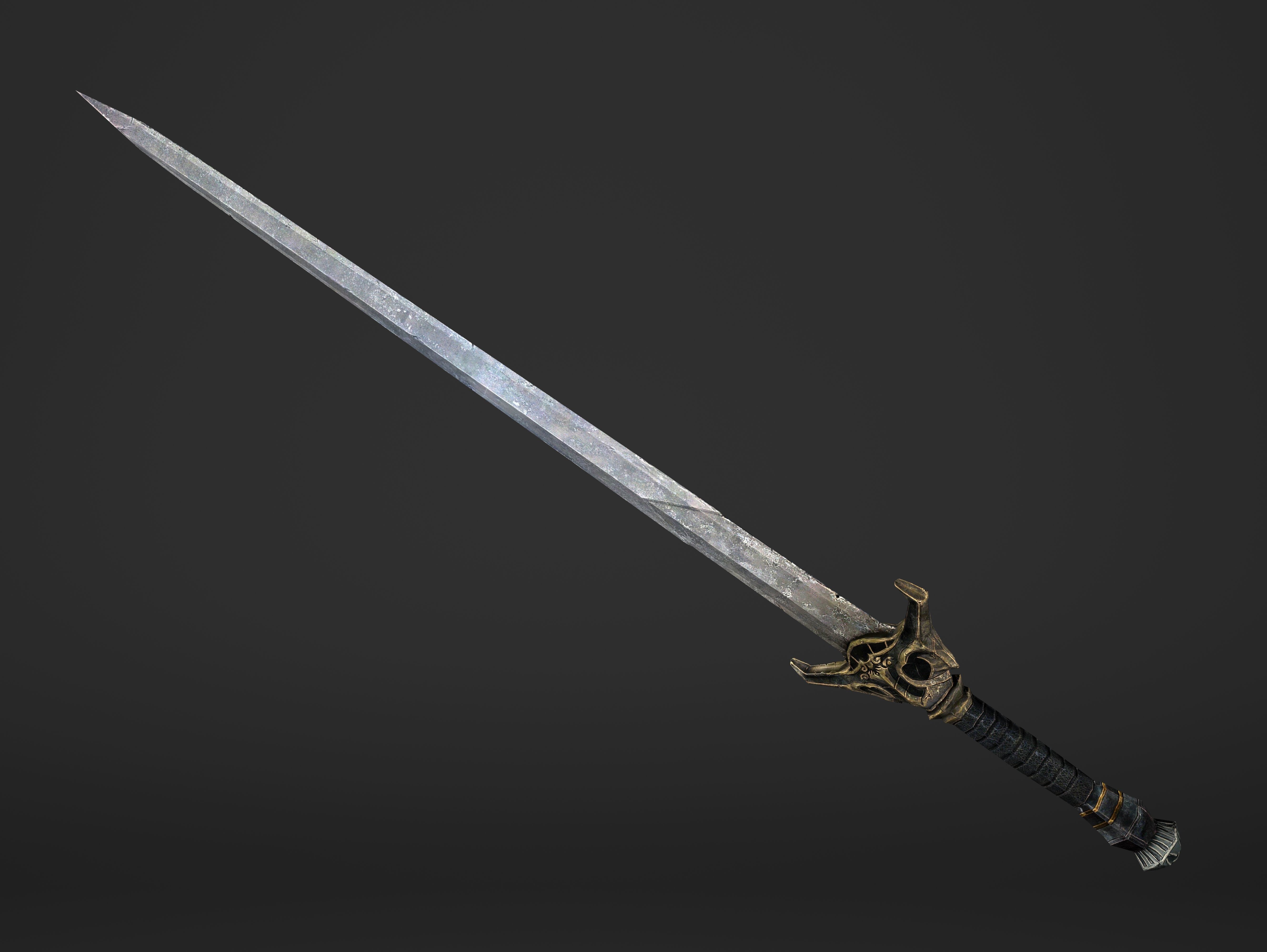 Kings Steel Sword Low-poly 3D model_14